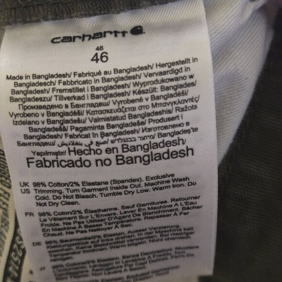 Carhartt Rugged Flex Relaxed Fit Canvas Work Shorts Burnt Olive Size 46 - Picture 8 of 8